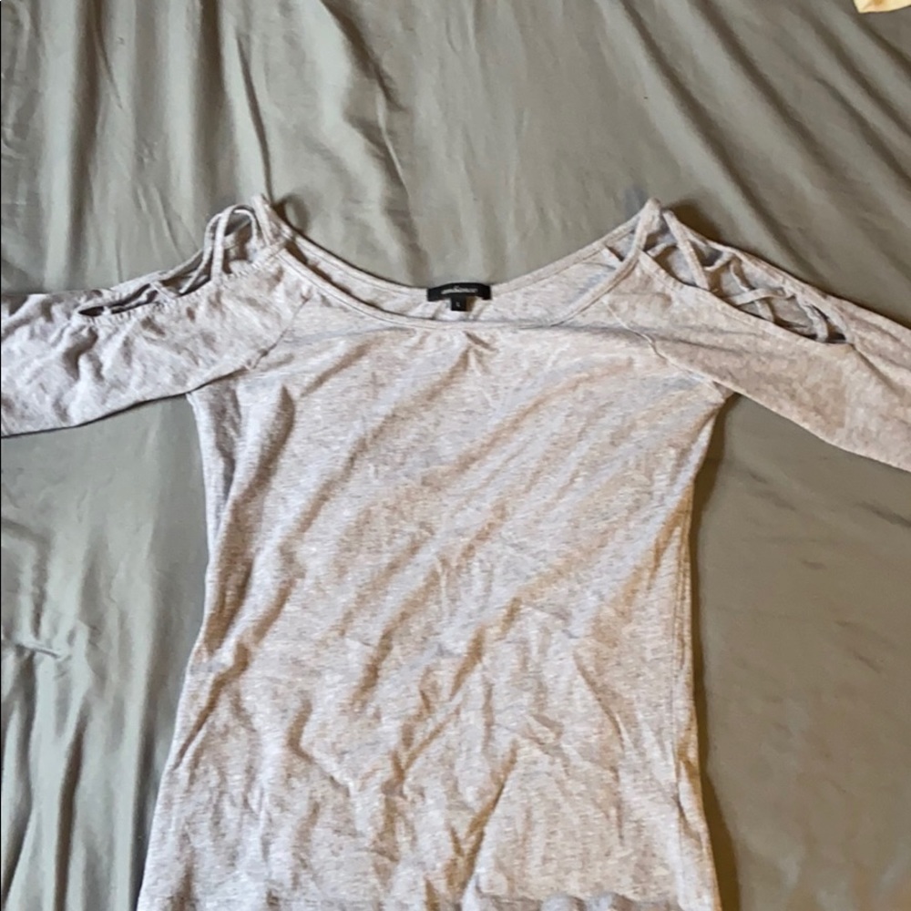 Light grey Cold shoulder top